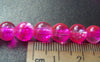 Accessories - 31 Inches Strand (100 Pcs)  Red Color Crackle Glass Beads 8mm A3908
