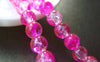 Accessories - 31 Inches Strand (100 Pcs)  Red Color Crackle Glass Beads 8mm A3908