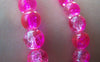 Accessories - 31 Inches Strand (100 Pcs)  Red Color Crackle Glass Beads 8mm A3908