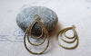 Accessories - 4 Pcs (2 Pairs) Of Antique Bronze Filigree Chandelier Earring Teardrop Pendant Charms 20x33mm A5484