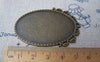 Accessories - 4 Pcs Antique Bronze Oval Cameo Base Settings Match 32x48mm Cabochon A3529
