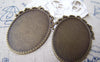 Accessories - 4 Pcs Antique Bronze Oval Cameo Base Settings Match 32x48mm Cabochon A3529