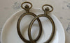 Accessories - 4 Pcs Antique Bronze Oval Pocket Watch Frame Pendants A6307