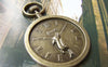 Accessories - 4 Pcs Antique Bronze Parrot Round Pocket Watch Clock Pendants 37x54mm A2973