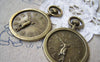 Accessories - 4 Pcs Antique Bronze Parrot Round Pocket Watch Clock Pendants 37x54mm A2973
