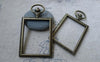 Accessories - 4 Pcs Antique Bronze Rectangular Pocket Watch Frame Base Pendants A7780