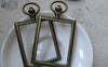 Accessories - 4 Pcs Antique Bronze Rectangular Pocket Watch Frame Base Pendants A7780