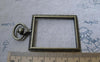 Accessories - 4 Pcs Antique Bronze Rectangular Pocket Watch Frame Base Pendants A7780