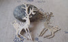 Accessories - 4 Pcs Antique Silver Flat Deer Pendant 28x60mm A4300