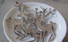 Accessories - 4 Pcs Antique Silver Flat Deer Pendant 28x60mm A4300