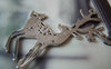 Accessories - 4 Pcs Antique Silver Flat Deer Pendant 28x60mm A4300