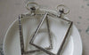 Accessories - 4 Pcs Antique Silver Rectangular Pocket Watch Frame Base Pendants A6334