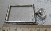 Accessories - 4 Pcs Antique Silver Rectangular Pocket Watch Frame Base Pendants A6334