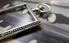 Accessories - 4 Pcs Antique Silver Rectangular Pocket Watch Frame Base Pendants A6334