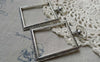 Accessories - 4 Pcs Antique Silver Rectangular Pocket Watch Frame Base Pendants A6334