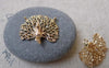Accessories - 4 Pcs KC Gold Rose Gold Tone Brass Filigree Peacock Connectors Charms 15x20mm A7221