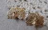 Accessories - 4 Pcs KC Gold Rose Gold Tone Brass Filigree Peacock Connectors Charms 15x20mm A7221