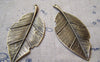 Accessories - 4 Pcs Leaf Pendants Antique Bronze Charms Heavy Weight 31x81mm A424