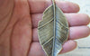Accessories - 4 Pcs Leaf Pendants Antique Bronze Charms Heavy Weight 31x81mm A424