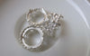 Accessories - 4 Pcs Matte Silver Tone Brass Filigree Round Base Settings Match 15mm Cameo A7169