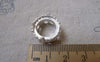 Accessories - 4 Pcs Matte Silver Tone Brass Filigree Round Base Settings Match 15mm Cameo A7169