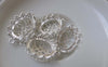 Accessories - 4 Pcs Matte Silver Tone Brass Oval Filigree Flower Base Settings Connector Match 13x18mm Cameo A7155