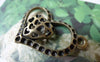 Accessories - 4 Pcs Of Antique Bronze 3D Filigree Heart Pendants Charms 26x37mm A7247