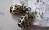 Accessories - 4 Pcs Of Antique Bronze 3D Filigree Lantern Pendant Charms 11x24mm A622
