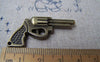 Accessories - 4 Pcs Of Antique Bronze 3D Handgun Charms Pendants 23x63mm A1215