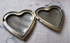 Accessories - 4 Pcs Of Antique Bronze Brass Coiled Heart Photo Locket Charms 29mm A7012