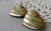 Accessories - 4 Pcs Of Antique Bronze Brass Coiled Heart Photo Locket Charms 29mm A7012