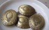 Accessories - 4 Pcs Of Antique Bronze Brass Cross Oval Concave Photo Lockets 30mm A3540