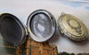 Accessories - 4 Pcs Of Antique Bronze Brass Cross Oval Concave Photo Lockets 30mm A3540