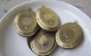 Accessories - 4 Pcs Of Antique Bronze Brass Cross Oval Flat Photo Locket Charms 22x29mm A3545