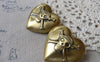 Accessories - 4 Pcs Of Antique Bronze Brass Pirate Heart Photo Locket Charms 34mm A7008