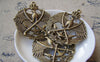 Accessories - 4 Pcs Of Antique Bronze Crown Eagle Badge Charms Pendants 49mm A1622