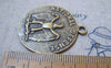 Accessories - 4 Pcs Of Antique Bronze Eagle Badge Round Pendant Charms 32x37mm A4808