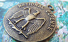 Accessories - 4 Pcs Of Antique Bronze Eagle Badge Round Pendant Charms 32x37mm A4808