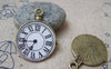 Accessories - 4 Pcs Of Antique Bronze Enamel Clock Charms Size 31x39mm A474