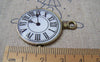 Accessories - 4 Pcs Of Antique Bronze Enamel Clock Charms Size 31x39mm A474