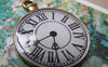 Accessories - 4 Pcs Of Antique Bronze Enamel Clock Charms Size 31x39mm A474