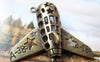 Accessories - 4 Pcs Of Antique Bronze Filigree 3D Airplane Airbus A380 Charms Pendants 37x37mm A950