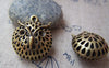 Accessories - 4 Pcs Of Antique Bronze Filigree 3D Owl Head Pendants 26mm A127