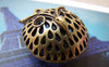 Accessories - 4 Pcs Of Antique Bronze Filigree 3D Owl Head Pendants 26mm A127