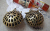 Accessories - 4 Pcs Of Antique Bronze Filigree 3D Owl Head Pendants 26mm A127