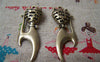 Accessories - 4 Pcs Of Antique Bronze Filigree Bow Cat Pendants Charms 18x44mm A1801