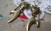 Accessories - 4 Pcs Of Antique Bronze Filigree Bow Cat Pendants Charms 18x44mm A1801