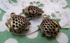 Accessories - 4 Pcs Of Antique Bronze Filigree Fish Charms Pendants 17x18mm A1800