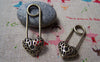 Accessories - 4 Pcs Of Antique Bronze Filigree Heart Lock Charms Connectors 20x50mm A2871