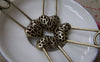 Accessories - 4 Pcs Of Antique Bronze Filigree Heart Lock Charms Connectors 20x50mm A2871